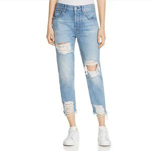 7 For All Mankind | Josefina Distressed Boyfriend Jeans in Vintage Wythe Size 26